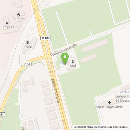 Standortübersicht der Benzin-Super-Diesel Tankstelle: Aral Tankstelle in 06844, Dessau-Rosslau