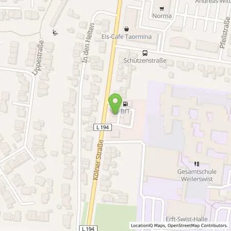 Standortübersicht der Tankstelle bft Weilerswist in 53919 Weilerswist
