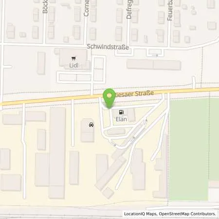 Standortübersicht der Tankstelle Elan Leipzig in 04328 Leipzig