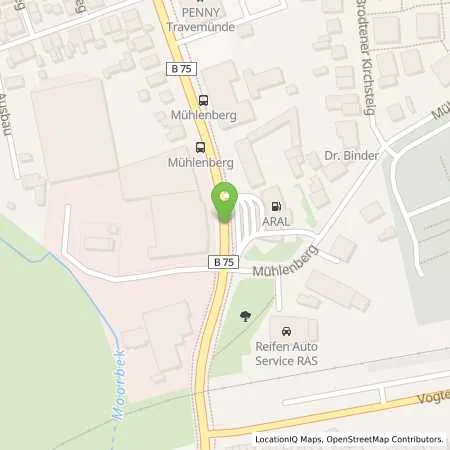 Standortübersicht der Tankstelle Aral Tankstelle in 23570 Lübeck
