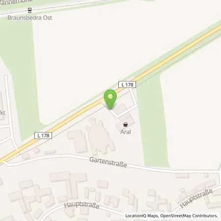 Standortübersicht der Tankstelle Aral Tankstelle in 06242 Braunsbedra