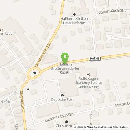 Standortübersicht der Tankstelle Shell Hofheim I.Ufr. Gossmannsdorfer Str. 1 in 97461 Hofheim I.Ufr.