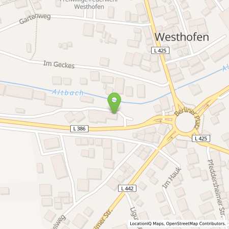 Standortübersicht der Benzin-Super-Diesel Tankstelle: Raiffeisen Tankstelle Westhofen in 67593, Westhofen