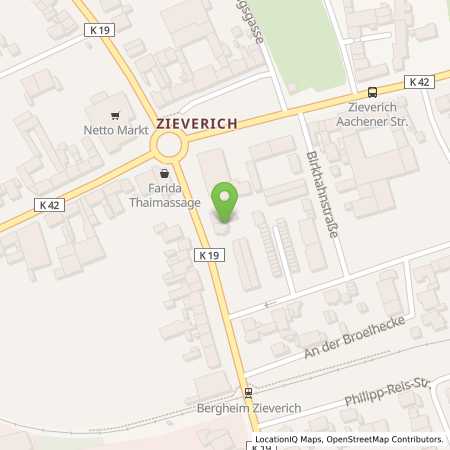 Standortübersicht der Benzin-Super-Diesel Tankstelle: Aral Tankstelle in 50126, Bergheim