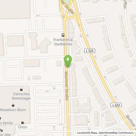 Standortübersicht der Tankstelle Shell Frankenthal Wormser Str. 121 in 67227 Frankenthal