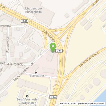 Standortübersicht der Benzin-Super-Diesel Tankstelle: Tankcenter Ludwigshafen in 67061, Ludwigshafen