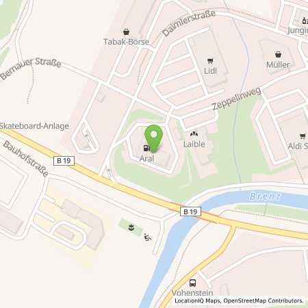 Standortübersicht der Benzin-Super-Diesel Tankstelle: Aral Tankstelle in 89542, Herbrechtingen