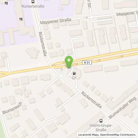 Standortübersicht der Tankstelle Q1 Tankstelle in 49078 Osnabrück