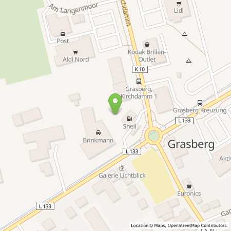 Standortübersicht der Benzin-Super-Diesel Tankstelle: Shell Grasberg Woerpedorfer Str. 16 in 28879, Grasberg