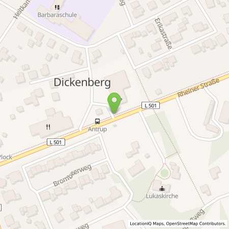 Standortübersicht der Benzin-Super-Diesel Tankstelle: BFT Tankstelle Dickenberg Inh. Doris Miethe in 49479, Ibbenbüren