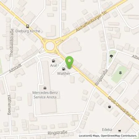 Standortübersicht der Tankstelle Walther Automatenstation in 64807 Dieburg