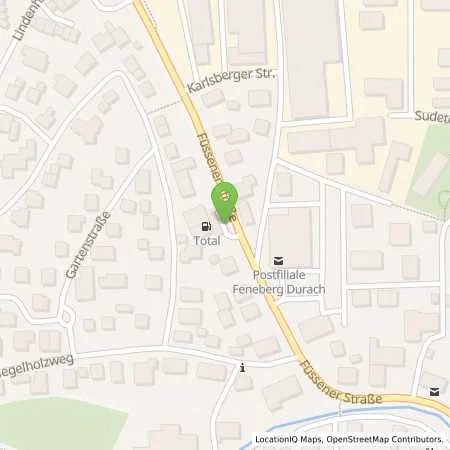 Standortübersicht der Tankstelle TotalEnergies Durach in 87471 Durach
