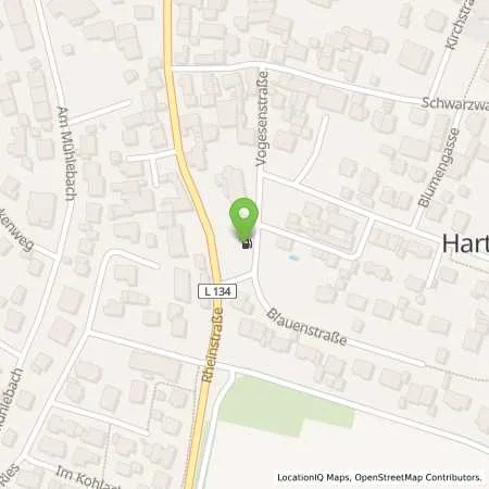 Standortübersicht der Tankstelle Tankstation Sedelmeier in 79258 Hartheim am Rhein