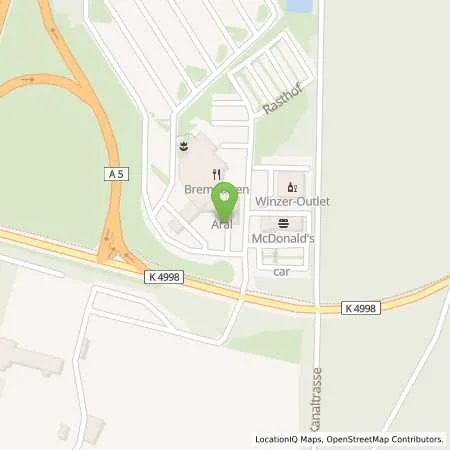 Standortübersicht der Tankstelle Aral Tankstelle in 79258 Hartheim (Bremgarten)