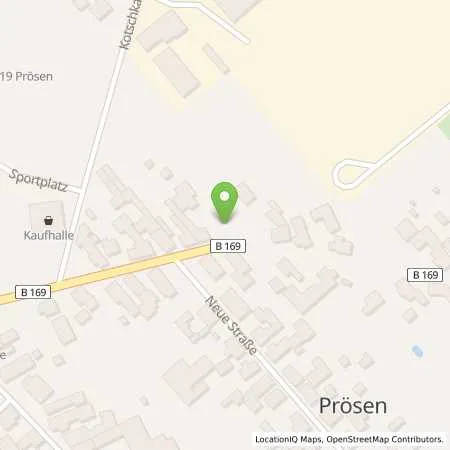 Standortübersicht der Tankstelle Gulf Prösen in 04932 Prösen (OT Röderland)