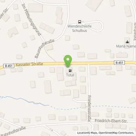 Standortübersicht der Tankstelle TotalEnergies Grossalmerode in 37247 Grossalmerode