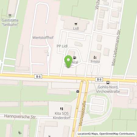 Standortübersicht der Benzin-Super-Diesel Tankstelle: Aral Tankstelle in 04157, Leipzig