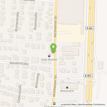 Standortübersicht der Tankstelle Karl Bossler GmbH in 73265 Dettingen u. Teck