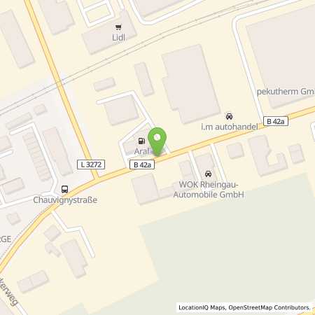 Standortübersicht der Benzin-Super-Diesel Tankstelle: Aral Tankstelle in 65366, Geisenheim