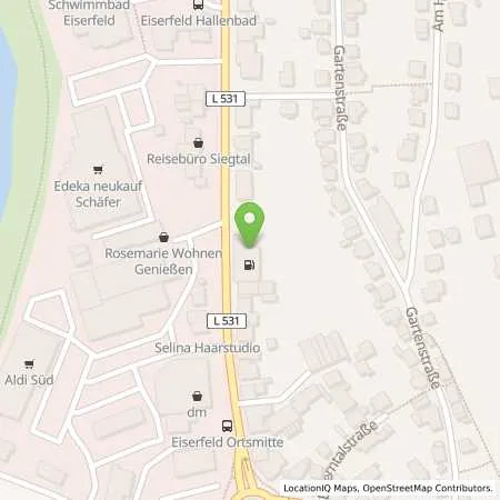 Standortübersicht der Tankstelle Esso Tankstelle in 57080 SIEGEN