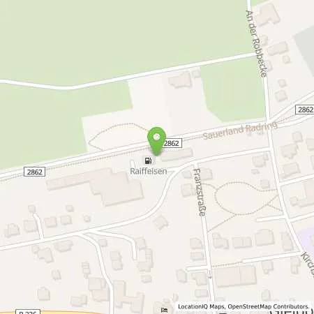 Standortübersicht der Tankstelle Raiffeisen Sauerland Hellweg Lippe eG in 57392 Gleidorf