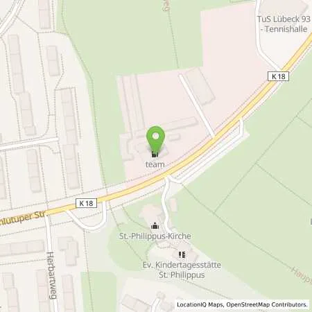Standortübersicht der Tankstelle team Tankstelle Lübeck Schlutuper in 23566 Lübeck