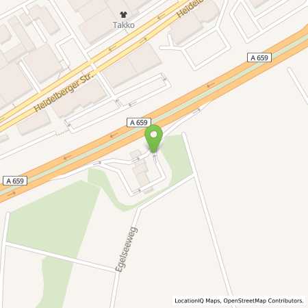 Standortübersicht der Benzin-Super-Diesel Tankstelle: Shell Viernheim A659 Viernheim Sued in 68519, Viernheim