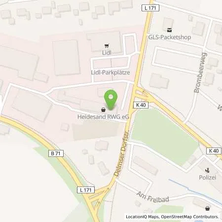 Standortübersicht der Tankstelle Raiffeisen- Warengenossenschaft Heidesand eG in 29643 Neuenkirchen