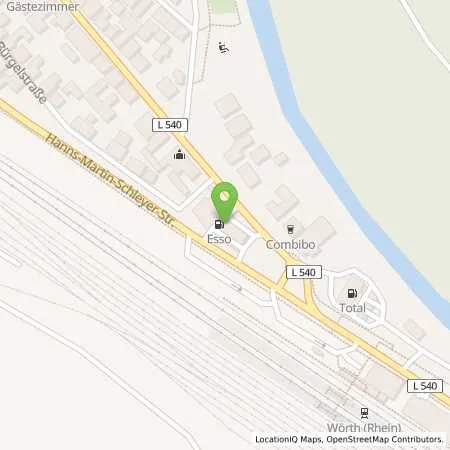 Standortübersicht der Tankstelle Esso Tankstelle in 76744 WOERTH