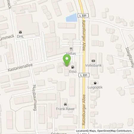 Standortübersicht der Tankstelle Esso Tankstelle in 23562 LUEBECK