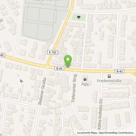 Standortübersicht der Tankstelle MUEHLHEIM - FRIEDENSSTRASSE 108 in 63165 Muehlheim