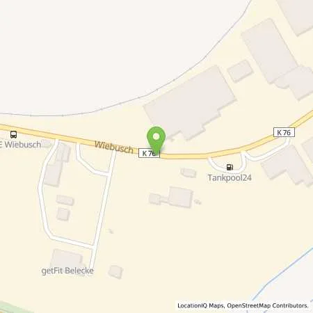 Standortübersicht der Tankstelle K.H. Bueker Mineraloel GmbH in 59581 Warstein (Belecke)