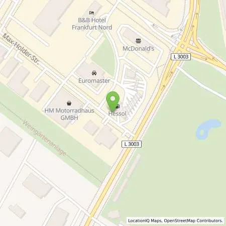 Standortübersicht der Tankstelle Hessol in 60437 Frankfurt