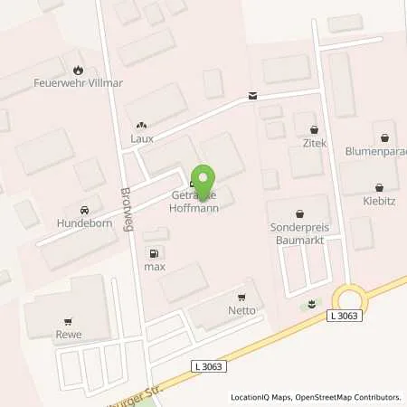 Standortübersicht der Tankstelle Tank Max Villmar in 65606 Villmar