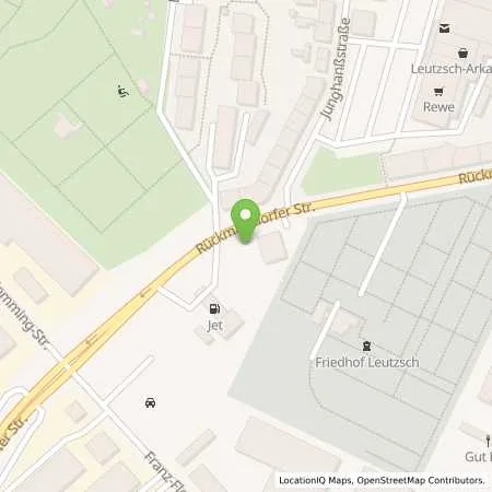 Standortübersicht der Tankstelle JET LEIPZIG RUECKMARSDORFER STR. 17 in 04179 LEIPZIG