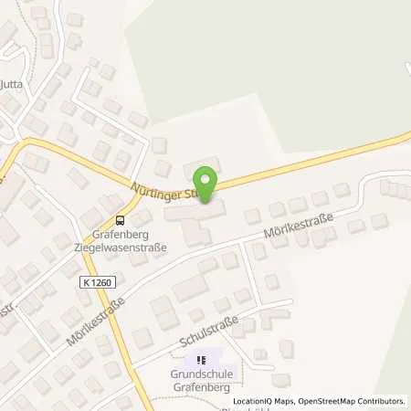 Standortübersicht der Tankstelle GRAFENBERG - NÜRTINGER STR. 30 in 72661 Grafenberg
