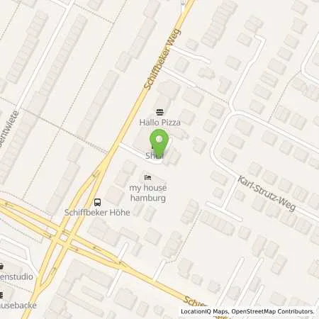 Standortübersicht der Tankstelle Shell Hamburg Schiffbeker Weg 90/92 in 22119 Hamburg