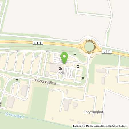 Standortübersicht der Benzin-Super-Diesel Tankstelle: Shell Herbolzheim Breisgauallee 2 in 79336, Herbolzheim