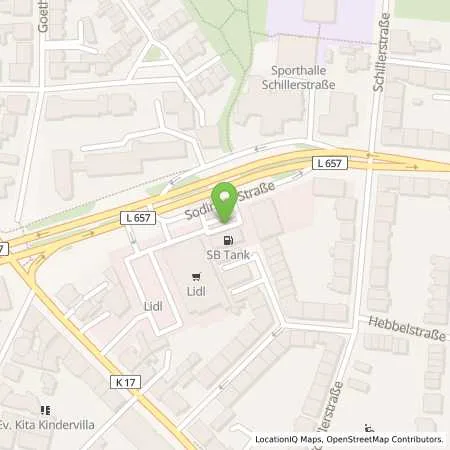 Standortübersicht der Tankstelle SB Herne Sodingerstr. 18 in 44623 Herne