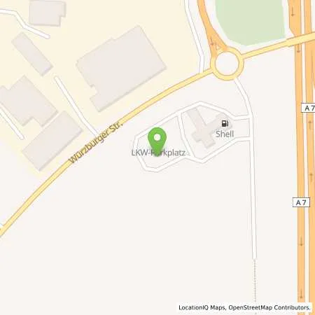 Standortübersicht der Tankstelle Shell Uffenheim Abfahrt A 7 in 97215 Uffenheim