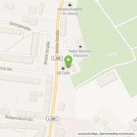 Standortübersicht der Tankstelle Sb Eberswalde Breite Straße 136 in 16225 Eberswalde