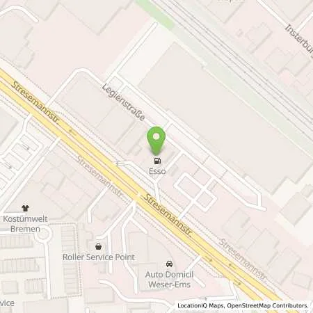 Standortübersicht der Tankstelle Esso Tankstelle in 28207 BREMEN