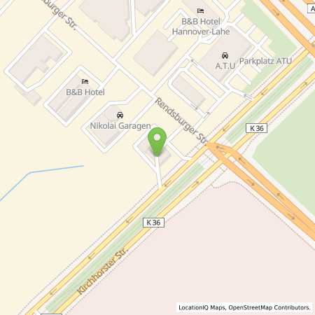 Standortübersicht der Benzin-Super-Diesel Tankstelle: Hannover, Rendsburger Str. 1 in 30659, Hannover