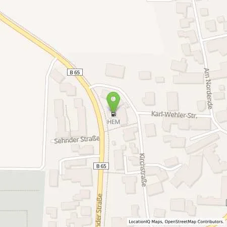 Standortübersicht der Tankstelle Sehnde, Kirchstr. 17 in 31319 Sehnde