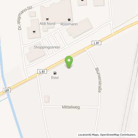 Standortübersicht der Benzin-Super-Diesel Tankstelle: Esso Tankstelle in 49163, BOHMTE