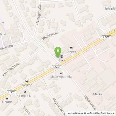 Standortübersicht der Tankstelle Elan Werne in 59368 Werne