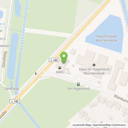 Standortübersicht der Benzin-Super-Diesel Tankstelle: Aral Tankstelle in 47669, Wachtendonk