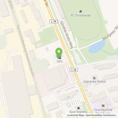 Standortübersicht der Tankstelle SVG Tankstelle Neviges Nevigeser Straße in 42553 Velbert (Neviges)