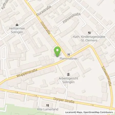 Standortübersicht der Tankstelle TotalEnergies Solingen in 42651 Solingen