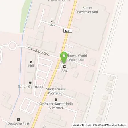 Standortübersicht der Tankstelle Aral Tankstelle in 55286 Wörrstadt